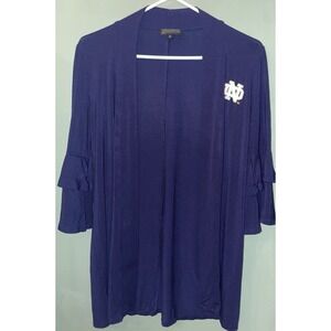 Notre Dame Game Day Couture Womens‎ Navy Stretch Cardigan Robe Coverall Small
